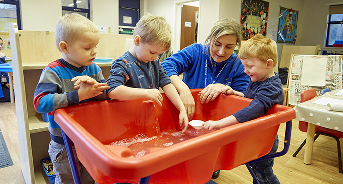 Nursery work caring for a little boy